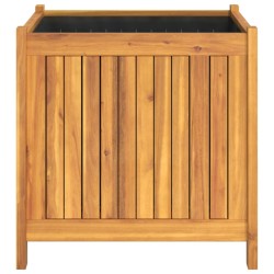 Jardinière avec doublure 50x50x50 cm bois massif d'acacia 