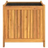 Jardinière avec doublure 50x50x50 cm bois massif d'acacia 
