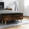 Banc de rangement chêne fumé 102x42x46 cm bois d'ingénierie 