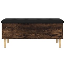 Banc de rangement chêne fumé 102x42x46 cm bois d'ingénierie 
