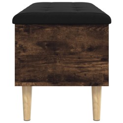 Banc de rangement chêne fumé 102x42x46 cm bois d'ingénierie 