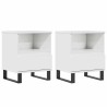 Tables de chevet 2 pcs blanc brillant 40x35x50 cm 