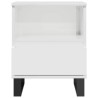 Tables de chevet 2 pcs blanc brillant 40x35x50 cm 