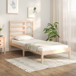Cadre de lit sans matelas bois massif 75x190 cm 