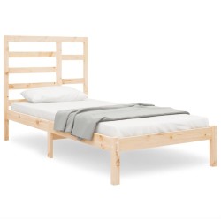 Cadre de lit sans matelas bois massif 75x190 cm 