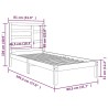 Cadre de lit sans matelas bois massif 75x190 cm 