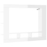 Meuble TV blanc brillant 152x22x113 cm bois d'ingénierie 