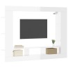 Meuble TV blanc brillant 152x22x113 cm bois d'ingénierie 