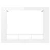 Meuble TV blanc brillant 152x22x113 cm bois d'ingénierie 