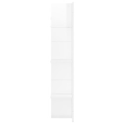 Meuble TV blanc brillant 152x22x113 cm bois d'ingénierie 