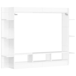 Meuble TV blanc brillant 152x22x113 cm bois d'ingénierie 