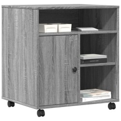 Support d'imprimante avec roulettes sonoma gris 60x50x67 cm 