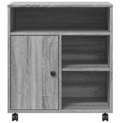 Support d'imprimante avec roulettes sonoma gris 60x50x67 cm 