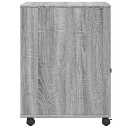 Support d'imprimante avec roulettes sonoma gris 60x50x67 cm 