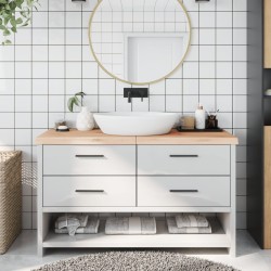 Comptoir de salle de bain 140x50x(2-6)cm bois massif non traité 