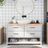 Comptoir de salle de bain 140x50x(2-6)cm bois massif non traité 