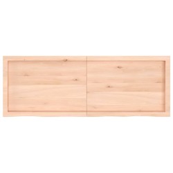 Comptoir de salle de bain 140x50x(2-6)cm bois massif non traité 