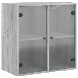 Armoire murale avec portes en verre sonoma gris 68x37x68,5 cm 