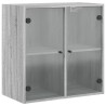 Armoire murale avec portes en verre sonoma gris 68x37x68,5 cm 