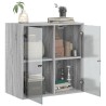 Armoire murale avec portes en verre sonoma gris 68x37x68,5 cm 