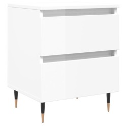 Tables de chevet 2 pcs blanc brillant 40x35x50 cm 