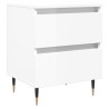 Tables de chevet 2 pcs blanc brillant 40x35x50 cm 