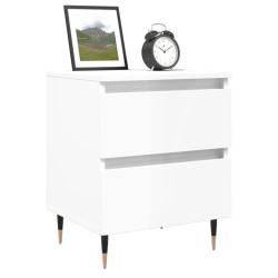 Tables de chevet 2 pcs blanc brillant 40x35x50 cm 