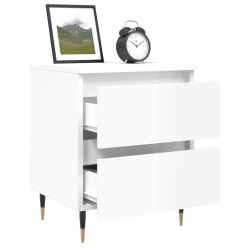 Tables de chevet 2 pcs blanc brillant 40x35x50 cm 
