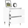 Tables de chevet 2 pcs blanc brillant 40x35x50 cm 