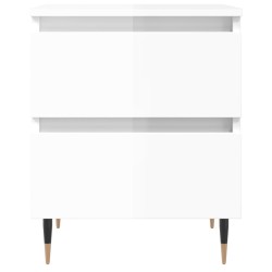 Tables de chevet 2 pcs blanc brillant 40x35x50 cm 