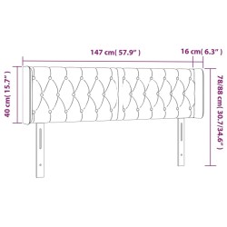 Tête de lit à LED Noir 147x16x78/88 cm Tissu 