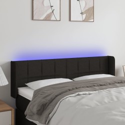 Tête de lit à LED Noir 147x16x78/88 cm Tissu 
