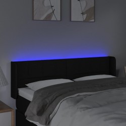 Tête de lit à LED Noir 147x16x78/88 cm Tissu 