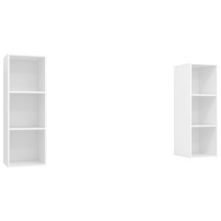 Meubles TV muraux 2 pcs Blanc Bois d'ingénierie 