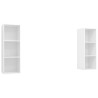 Meubles TV muraux 2 pcs Blanc Bois d'ingénierie 