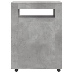 Meuble étroit de salle de bain à roulettes gris béton 