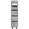 Meuble étroit de salle de bain à roulettes gris béton 