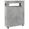 Meuble étroit de salle de bain à roulettes gris béton 