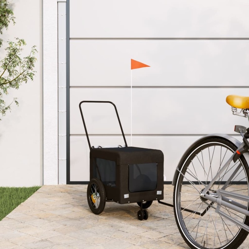 Remorque de vélo pour animaux de compagnie noir 