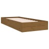 Cadre de lit sans matelas marron miel bois massif 75x190 cm 