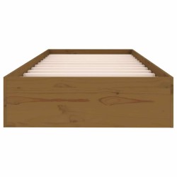 Cadre de lit sans matelas marron miel bois massif 75x190 cm 