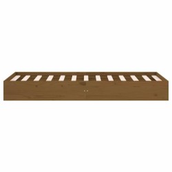 Cadre de lit sans matelas marron miel bois massif 75x190 cm 