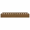 Cadre de lit sans matelas marron miel bois massif 75x190 cm 