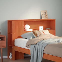 Tête de lit avec rangement cire marron 90 cm bois massif de pin 