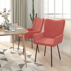 Chaises à manger lot de 2 Rose Velours 