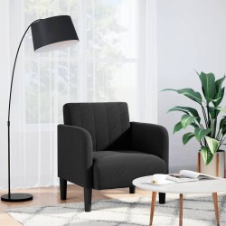 Fauteuil avec accoudoirs noir 54 cm velours 