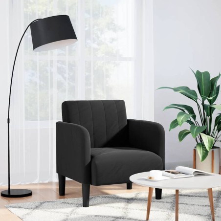 Fauteuil avec accoudoirs noir 54 cm velours 