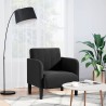 Fauteuil avec accoudoirs noir 54 cm velours 