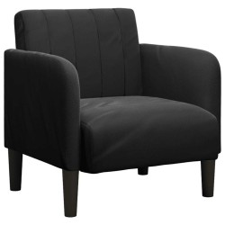 Fauteuil avec accoudoirs noir 54 cm velours 