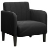 Fauteuil avec accoudoirs noir 54 cm velours 